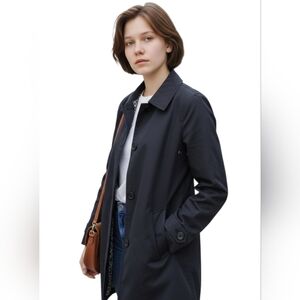 Y2K GAP Vintage Women's Classic Black Trench Coat XS